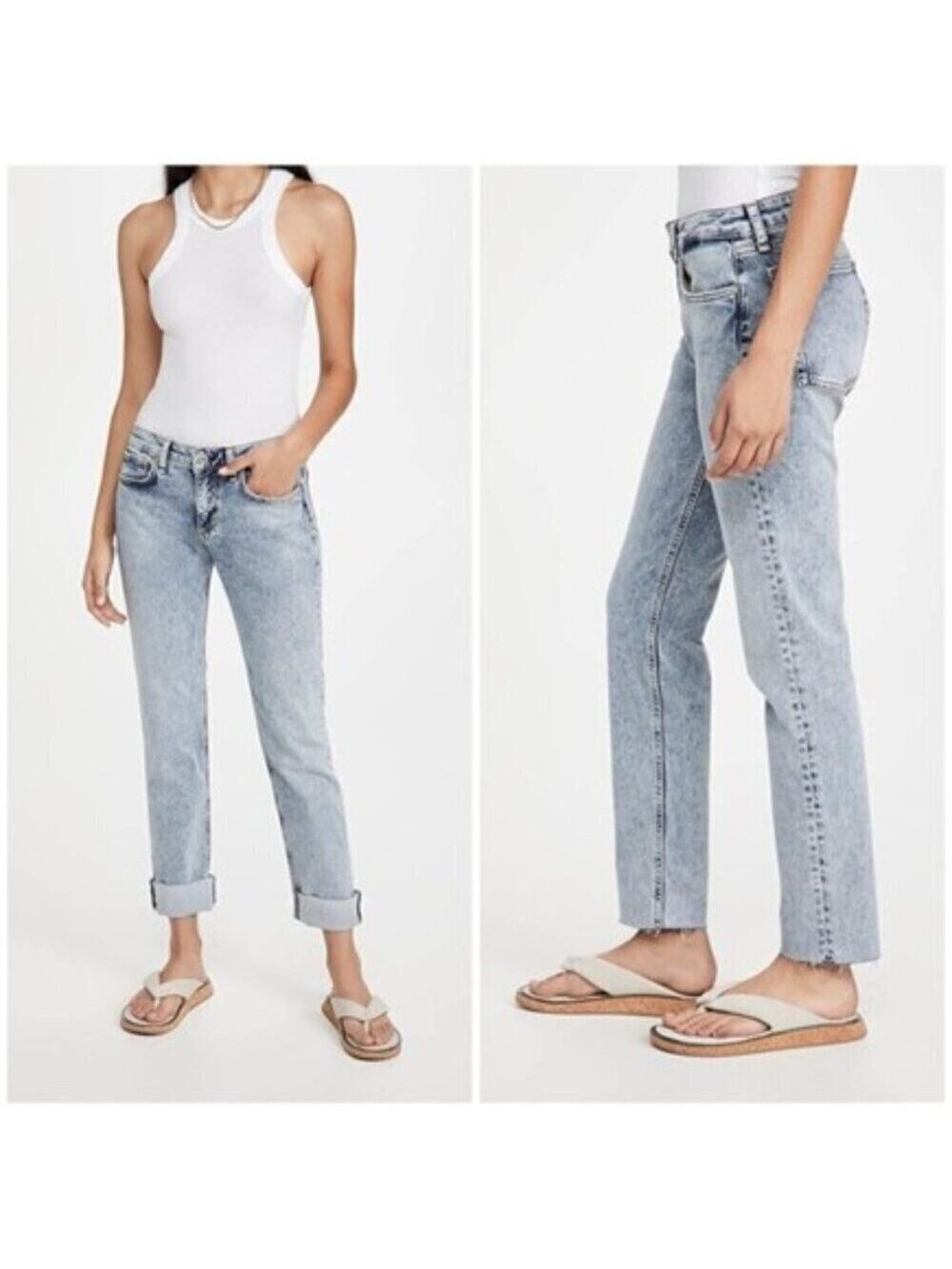 Rag & Bone Dre Jeans Light Wash Low Rise Slim Boyfriend Denim 31